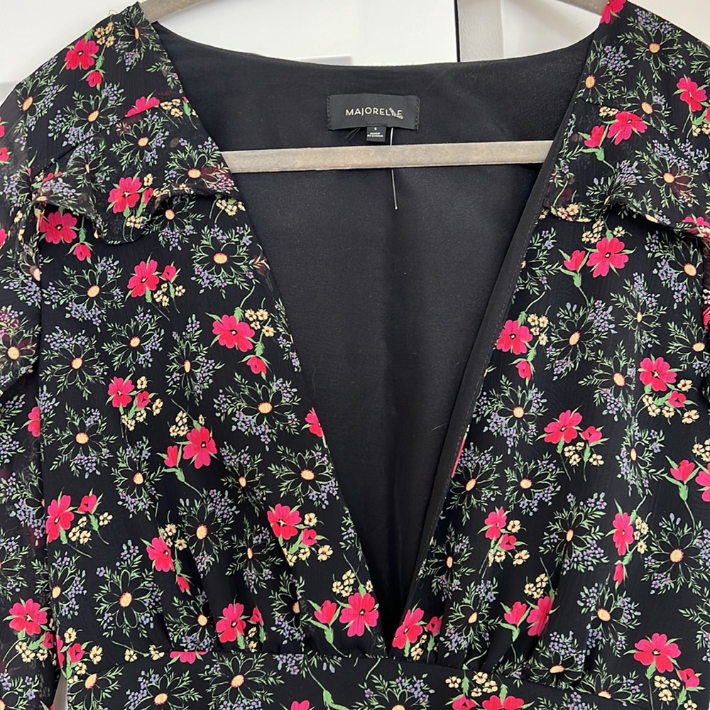 Majorelle Black Floral Devon Romper - Picture 3 of 5